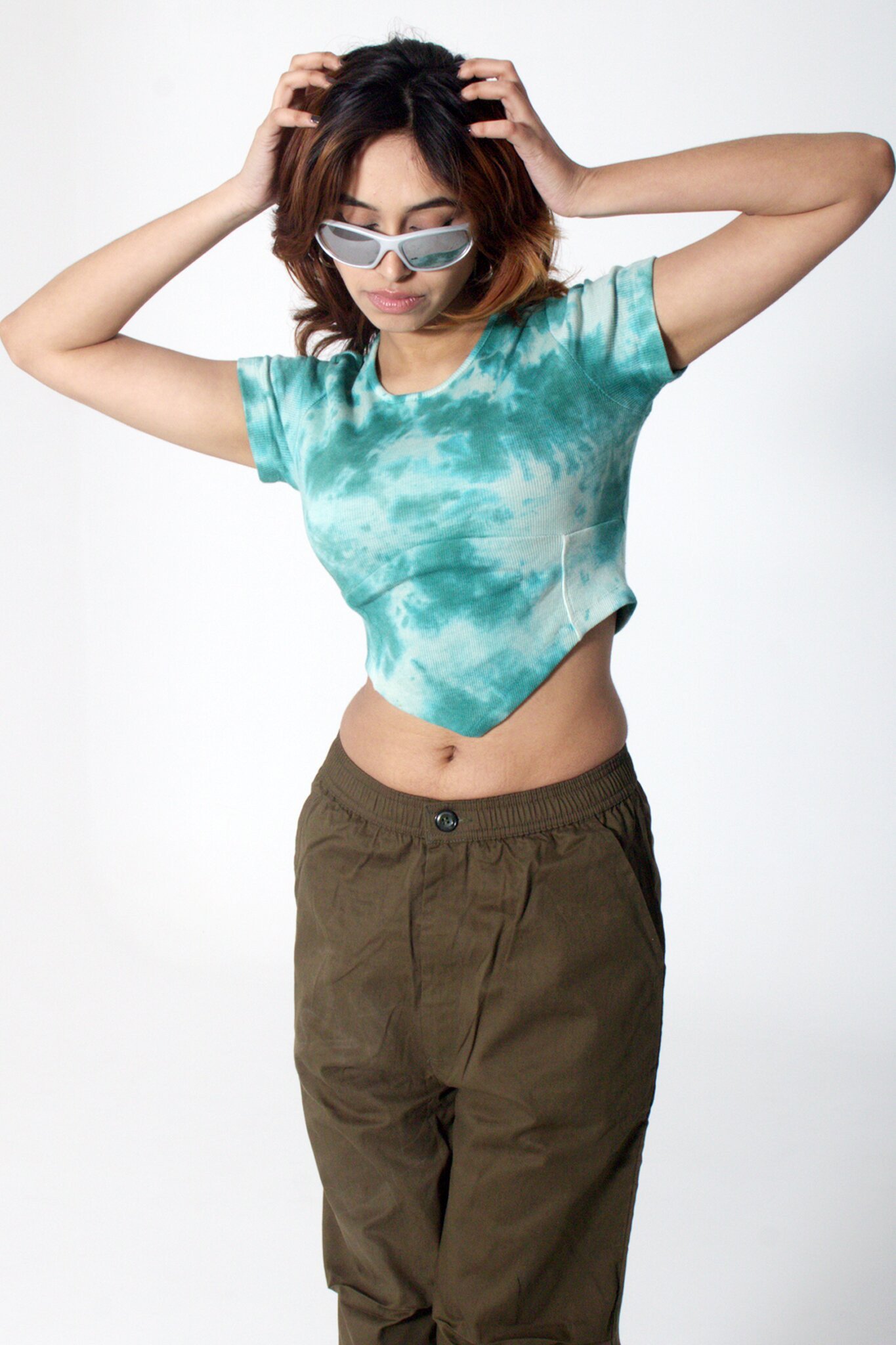 Tie Die Rib Crop Top