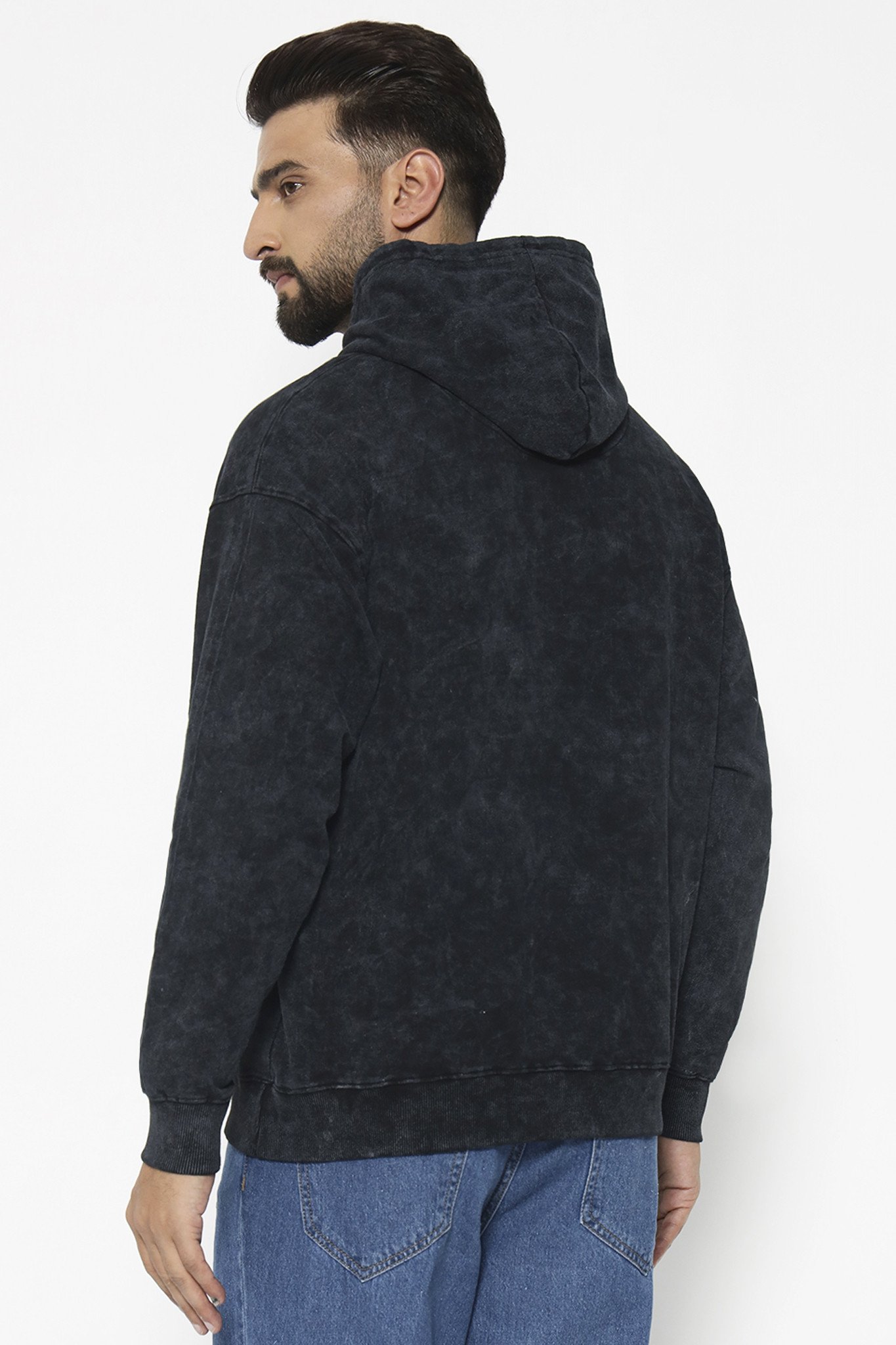 Grey acid wash hoodie